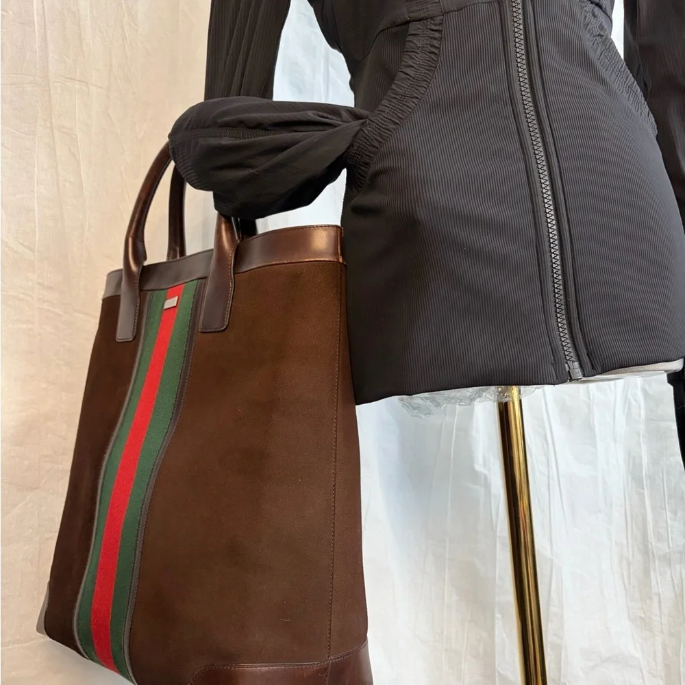 Gucci Brown Suede Ophidia Sherry line tote